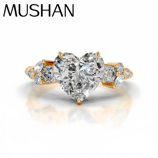 Mushan Luxury Jewelry S 925 Sterling Silver 2 Ct Diamond Set Moissanite Ring Women Hot Sale Luxury Love Ring