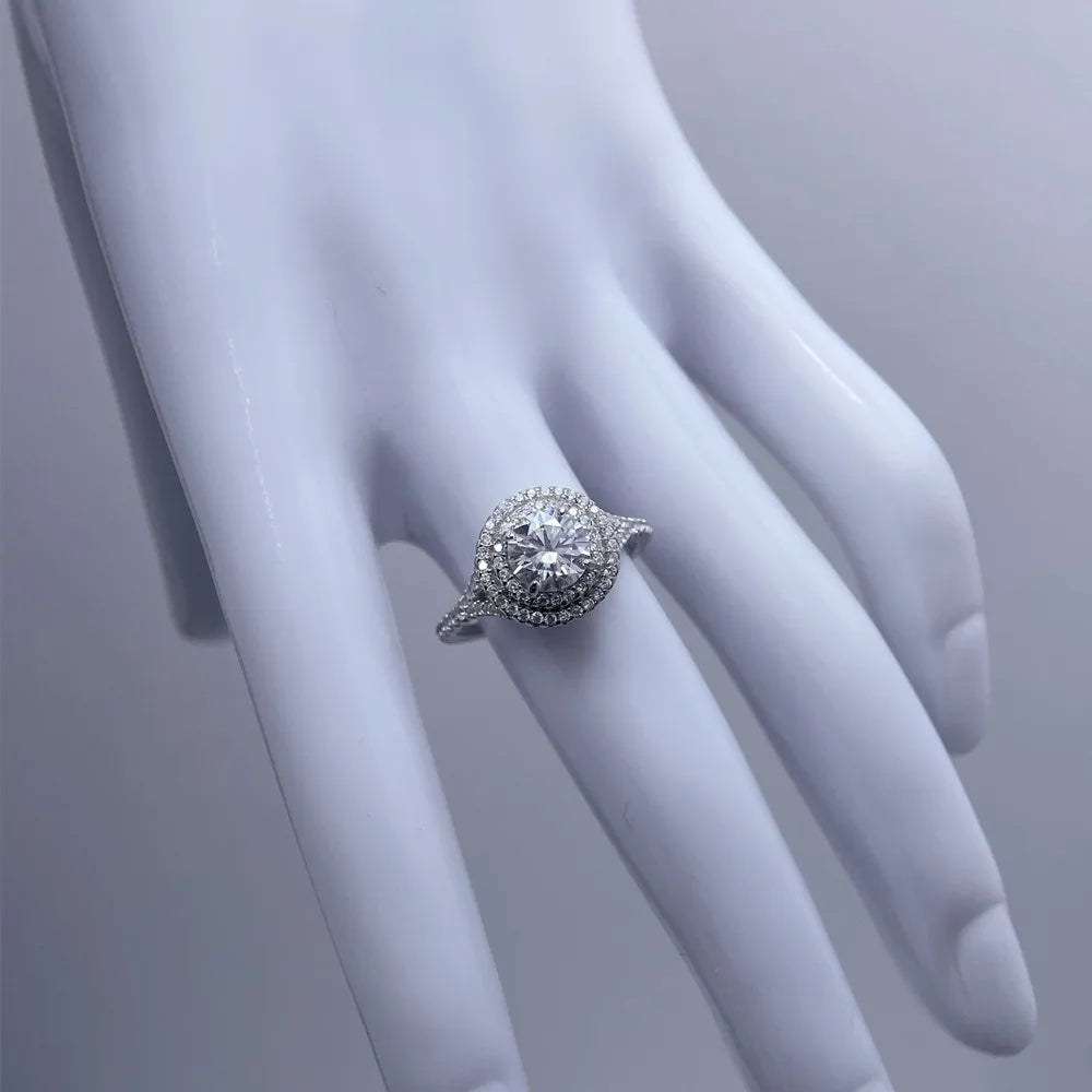 Bague MUSHAN Luxury Jewelry en argent sterling 925 pour femme, diamant moissanite émeraude certifié GRA, couleur D, joaillerie fine