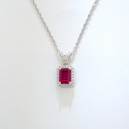 MUSHAN Luxury Jewelry 925 Sterling Silver Chain Pendant Necklace Lab Grown Emerald Ruby Gemstones Necklaces Pendants GRC Jewelry