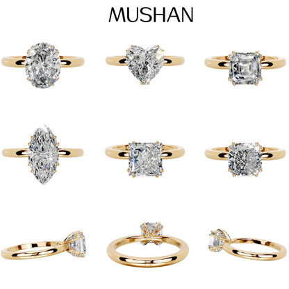 MUSHAN Bespoke Luxury Jewelry 925 Sterling Silver Rings 3ct 4ct 5ct Wedding Real D Color VVS Moissanite Ring Band MST Patent