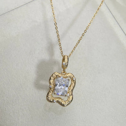 MuShan Luxury Jewelry 925 Sterling Silver Chain Rope 2CT Moissanite Cocktail Platinum Plated for Bride MST Patent Necklace
