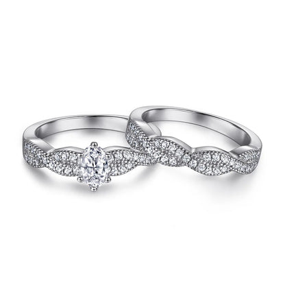 MuShan Jewelry 925 Sterling Silver Rings Bands Promise Ring 7A Cubic Zirconia  Women Valentine Anniversary  Women Gift
