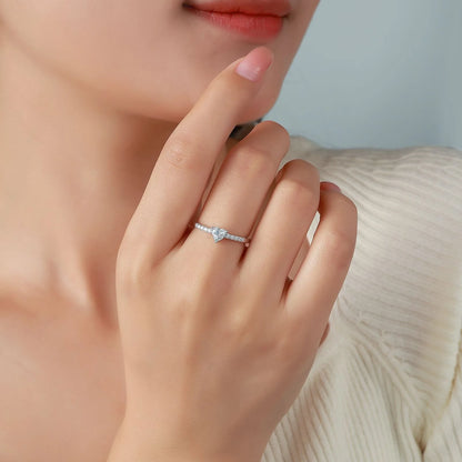 Anillo de lujo MUSHAN de plata de ley 925 para mujer, con diamante de moissanita certificado por GRA, esmeralda, color D, joyería fina