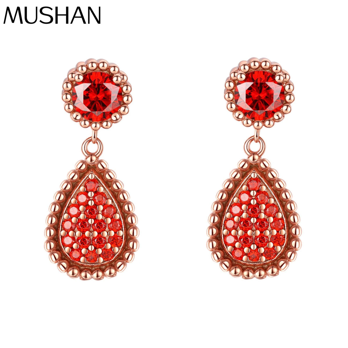 MuShan Jewelry 925 Sterling Silver Stud Earrings Dangle HCD Gemstones Cocktail Party Statement Jewelry Women Earring Fine Jewelr