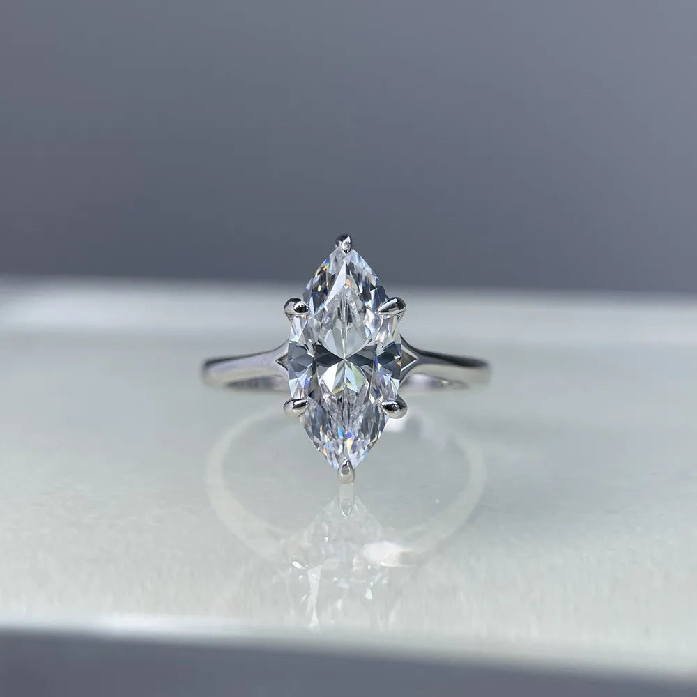 MUSHAN Luxury Jewelry 925 Sterling Silver Ring Band Women GRA Certificated Moissanite Diamond Emerald D Color Rings Fine Jewelry