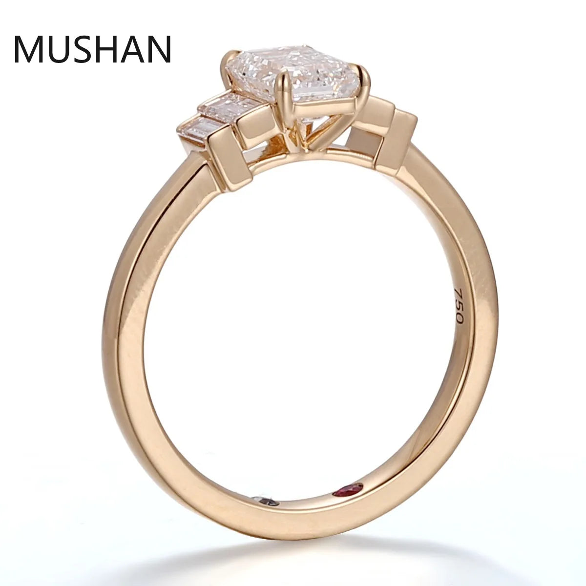 MUSHAN Luxury Custom 14K 18K Gold Rings Band Jewelry With Moissanite Diamond Lab Grown Gemstones Diamond Wedding Ring For Women
