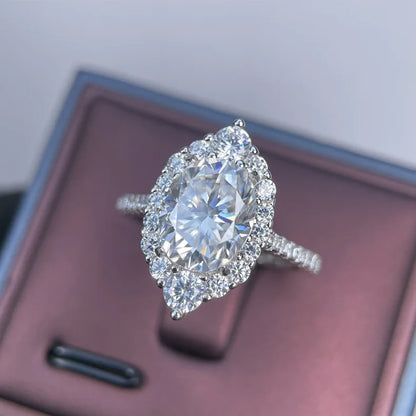 Anillo de plata de ley 925 de la marca MuShan, anillo de compromiso con moissanita VVS para amiga, chapado en oro de 18K, joyería con patente MST
