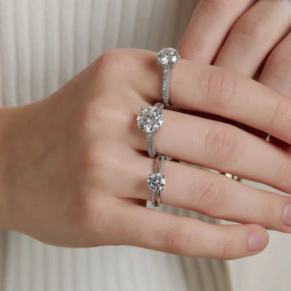 MUHAN Luxury Jewelry  925 Sterling Silver Ring Wedding Band  Women GRA Certificate Moissanite Diamond Rings D Color Fine Jewelry