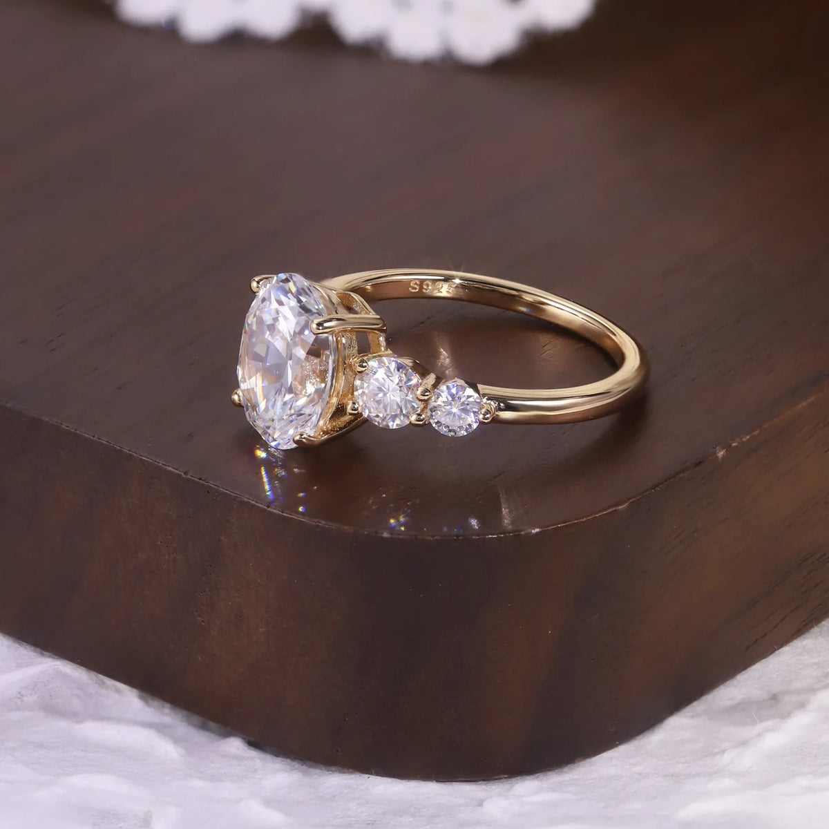 MuShan Designer Jewelry 925 Sterling Silver Ring Moissanite Diamond Artisan Ring for Bride 18K Gold Plated MST Patent Rings