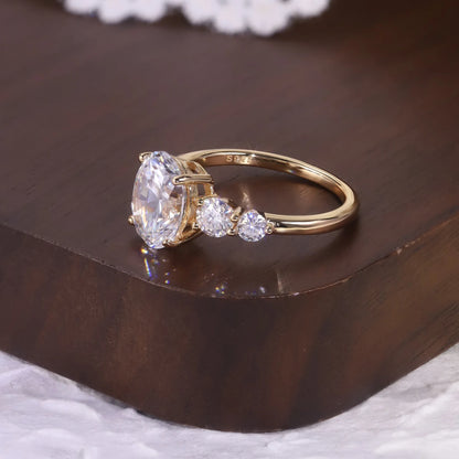 MuShan Designer Jewelry 925 Sterling Silver Ring Moissanite Diamond Artisan Ring for Bride 18K Gold Plated MST Patent Rings