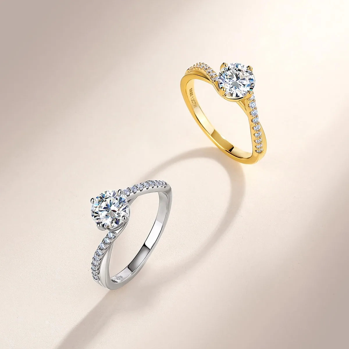 Anillo de plata de ley 925 MUSHAN Luxury Jewelry para mujer, con diamante de moissanita talla esmeralda certificado por GRA, color D, joyería fina