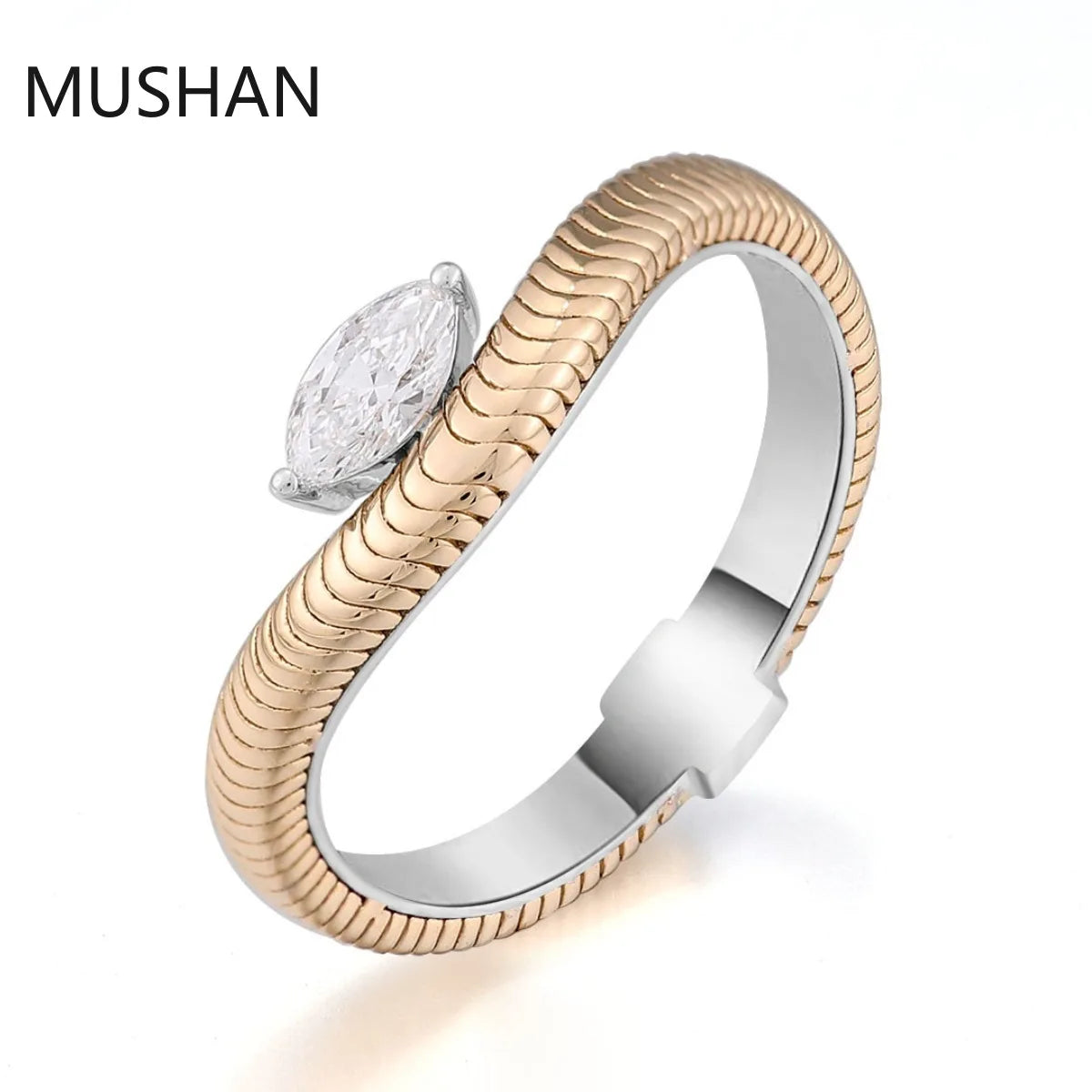 MUSHAN Luxury Custom 14K 18K Gold Rings Band Jewelry With Moissanite Diamond Lab Grown Gemstones Diamond Wedding Ring For Women