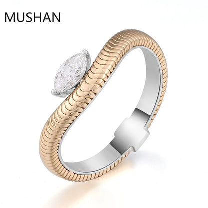 MUSHAN Luxury Custom 14K 18K Gold Rings Band Jewelry With Moissanite Diamond Lab Grown Gemstones Diamond Wedding Ring For Women