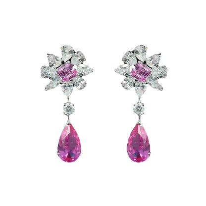 MuShan Jewelry 925 Sterling Silver Earring HCD Gemstones Designer HCD Diamond Women 925 Sterling Silver Earring Accessories