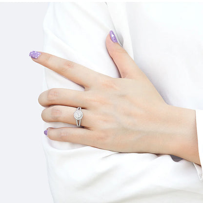 MuShan Jewelry 925 Sterling Silver Ring Wedding Band High Carbon Diamond Birthday Gift Modern Style Women Rings Fine Jewelry