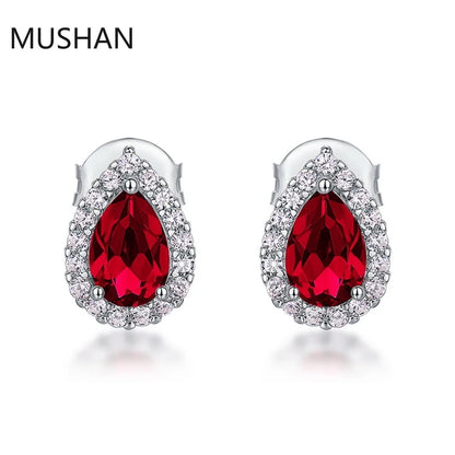 MUSHAN Bijoux de luxe Boucles d'oreilles à clou en argent sterling S925 pour femmes, certifiées GRC, boucles d'oreilles à clou avec émeraude de culture