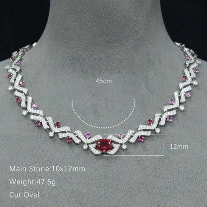 MuShan Jewelry 925 Sterling Silver Necklace 5A CZ Gemstones Luxury HCD Gemstones Women 925 Sterling Silver Pendant Accessories