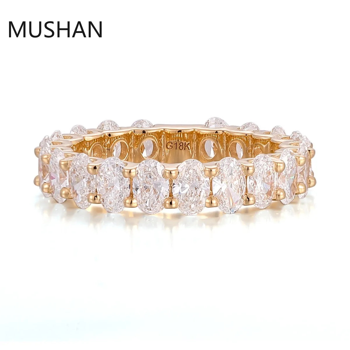 Anillos de boda de lujo MUSHAN de 14K y 18K, hechos a medida, con diamantes de moissanita y piedras preciosas cultivadas en laboratorio, para mujer