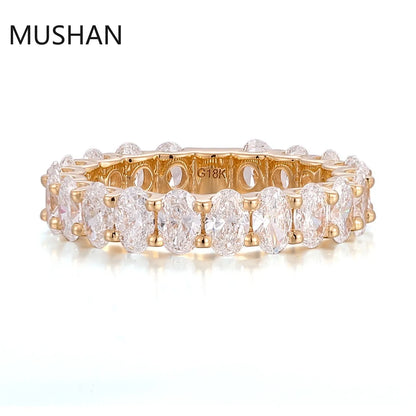 Anillos de boda de lujo MUSHAN de 14K y 18K, hechos a medida, con diamantes de moissanita y piedras preciosas cultivadas en laboratorio, para mujer