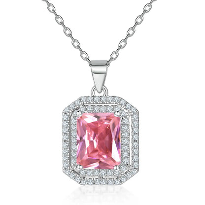 Collar de plata de ley 925 marca MuShan, colgante de joyería premium para mujer con circonita de grado 7A, diseño halo, bañado en oro real para el día a día.
