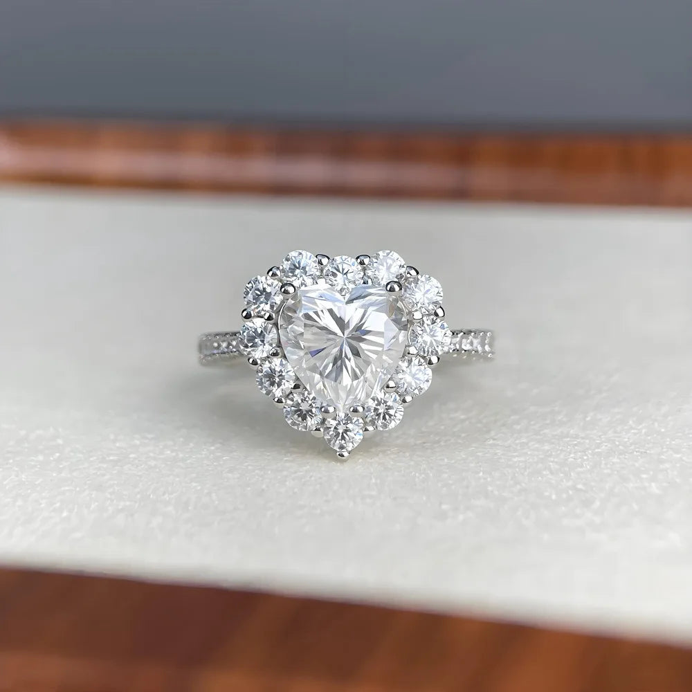 Bague MUSHAN Luxury Jewelry en argent sterling 925 pour femme, diamant moissanite taille émeraude certifié GRA, couleur D, bijou raffiné
