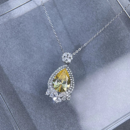 MuShan Jewelry 925 Sterling Silver Necklace Pendant Chain HCD Diamonds Valentine Gift Minimalist Style Women Necklaces Jewelry