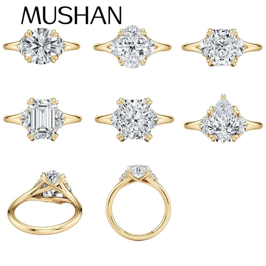 MUSHAN Custom Jewelry 925 Sterling Silver Ring Wedding Bands for Women D Color VVS Moissanite Diamond Luxury s925 Silver Rings