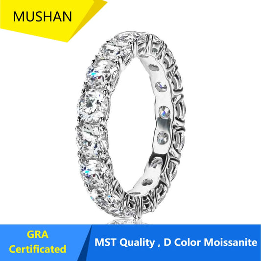 MUHAN Luxury Jewelry  925 Sterling Silver Ring Wedding Band  Women GRA Certificate Moissanite Diamond Rings D Color Fine Jewelry