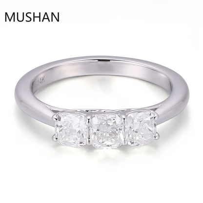 MUSHAN Luxury Custom 14K 18K Gold Rings Band Jewelry With Moissanite Diamond Lab Grown Gemstones Diamond Wedding Ring For Women