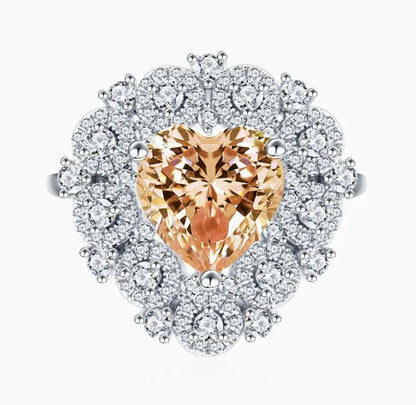 MUSHAN Luxury Jewelry 925 Sterling Silver Rings For Women Wedding Party Heart Shape Ring Bands CMA Certificate s925 Fine Jewelry