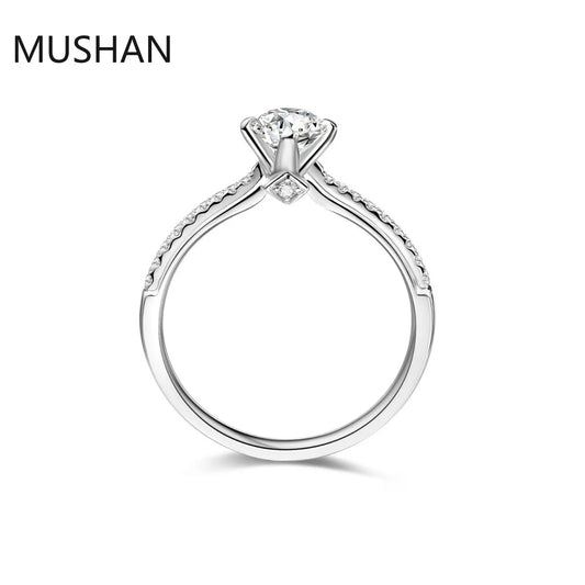 MUSHAN Luxury Custom 14K 18K Gold Rings Band Jewelry With Moissanite Diamond Lab Grown Gemstones Diamond Wedding Ring For Women