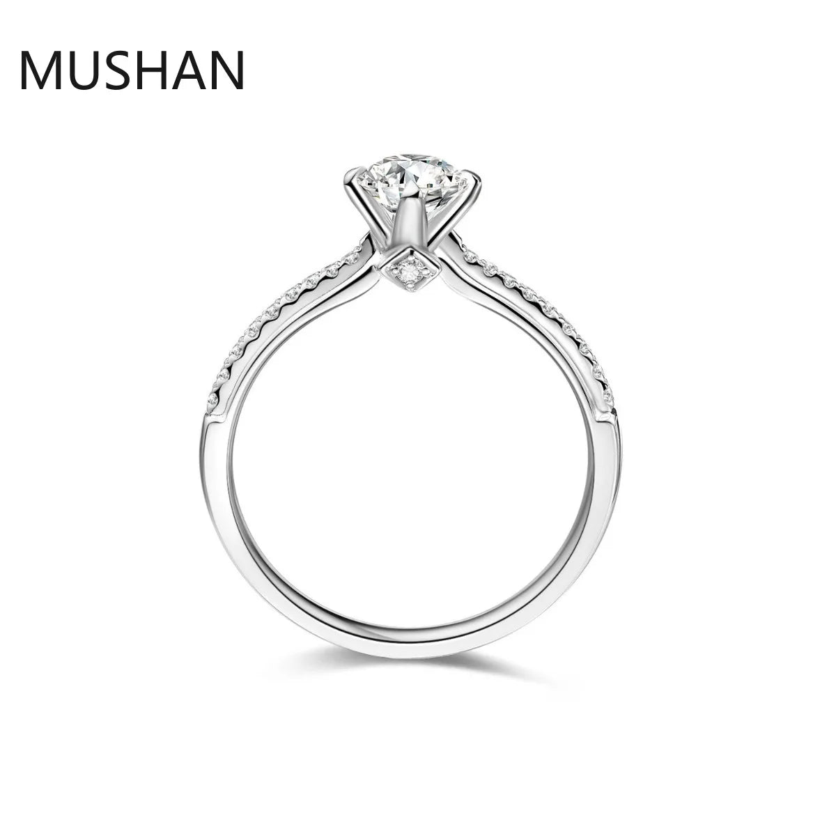MUSHAN Luxury Custom 14K 18K Gold Rings Band Jewelry With Moissanite Diamond Lab Grown Gemstones Diamond Wedding Ring For Women