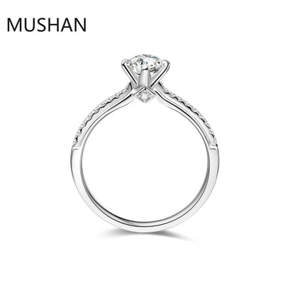 MUSHAN Luxury Custom 14K 18K Gold Rings Band Jewelry With Moissanite Diamond Lab Grown Gemstones Diamond Wedding Ring For Women