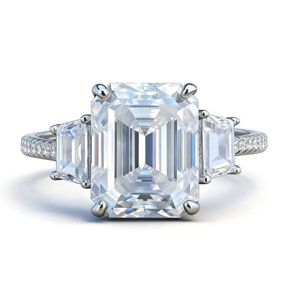 MUSHAN Luxury Jewelry 925 Sterling Silver Ring Band Women GRA Certificated Moissanite Diamond Emerald D Color Rings Fine Jewelry