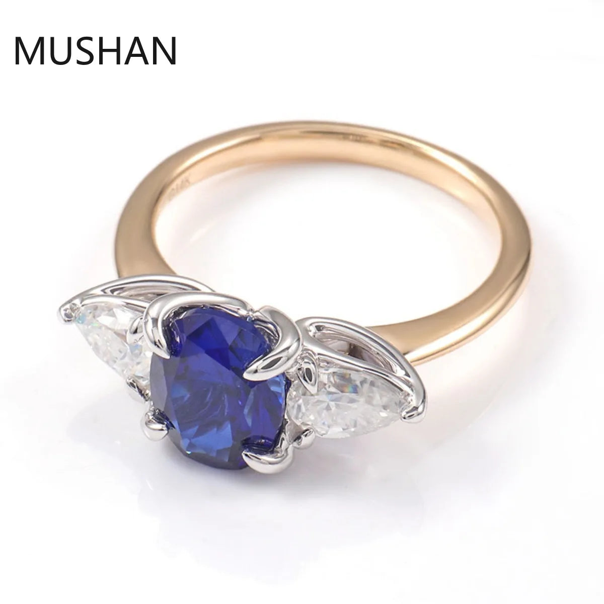 Bagues de luxe personnalisées MUSHAN en or 14K 18K, bijoux avec diamant moissanite et pierres précieuses de laboratoire, alliance pour femme
