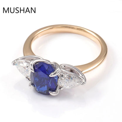 Bagues de luxe personnalisées MUSHAN en or 14K 18K, bijoux avec diamant moissanite et pierres précieuses de laboratoire, alliance pour femme