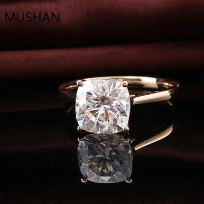 MUSHAN Luxury Custom 14K 18K Gold Rings Band Jewelry With Moissanite Diamond Lab Grown Gemstones Diamond Wedding Ring For Women