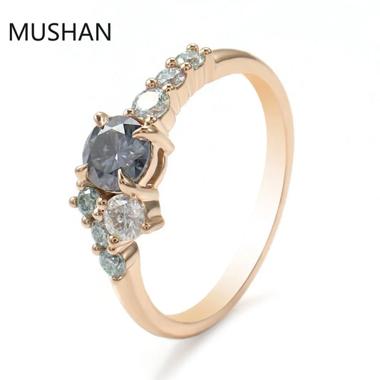 MUSHAN Luxury Custom 14K 18K Gold Rings Band Jewelry With Moissanite Diamond Lab Grown Gemstones Diamond Wedding Ring For Women
