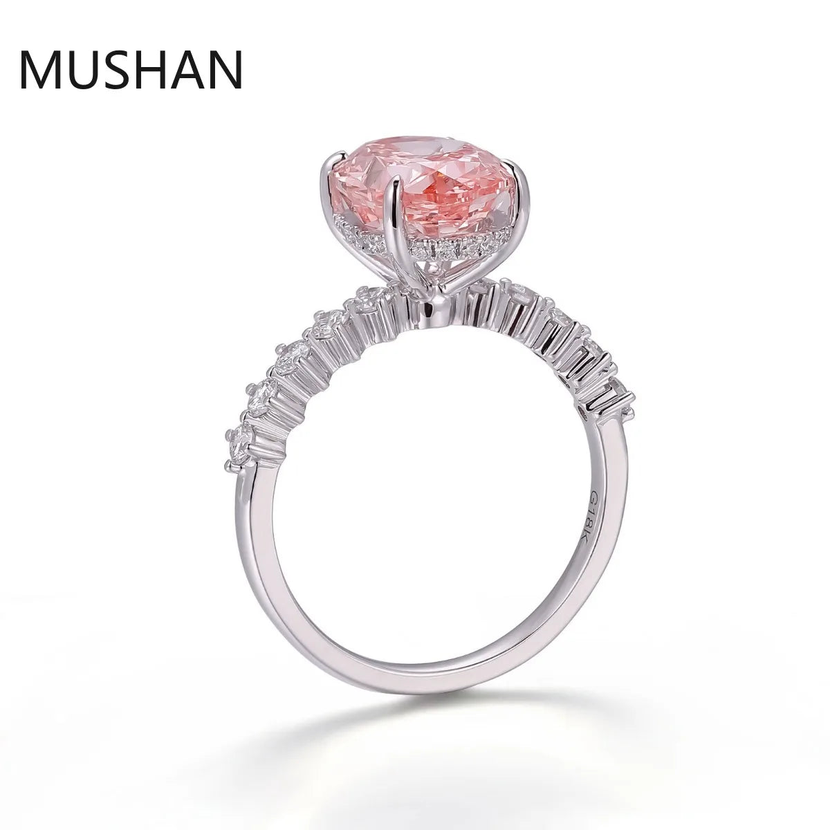 MUSHAN Luxury Custom 14K 18K Gold Rings Band Jewelry With Moissanite Diamond Lab Grown Gemstones Diamond Wedding Ring For Women