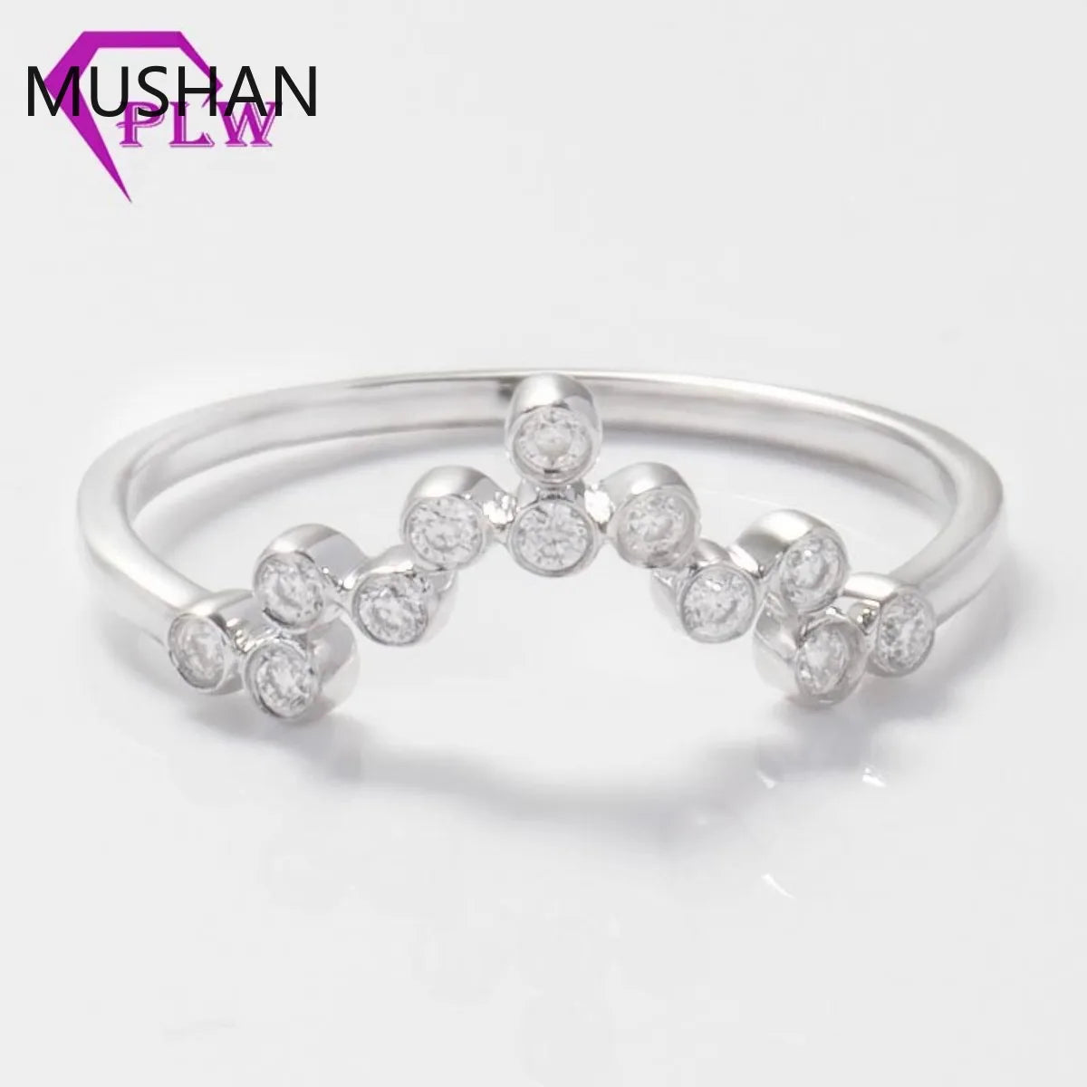 Anillo de boda MUSHAN de lujo personalizado en oro de 14K o 18K con diamantes de moissanita y piedras preciosas cultivadas en laboratorio para mujer