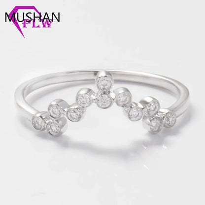 Anillo de boda MUSHAN de lujo personalizado en oro de 14K o 18K con diamantes de moissanita y piedras preciosas cultivadas en laboratorio para mujer