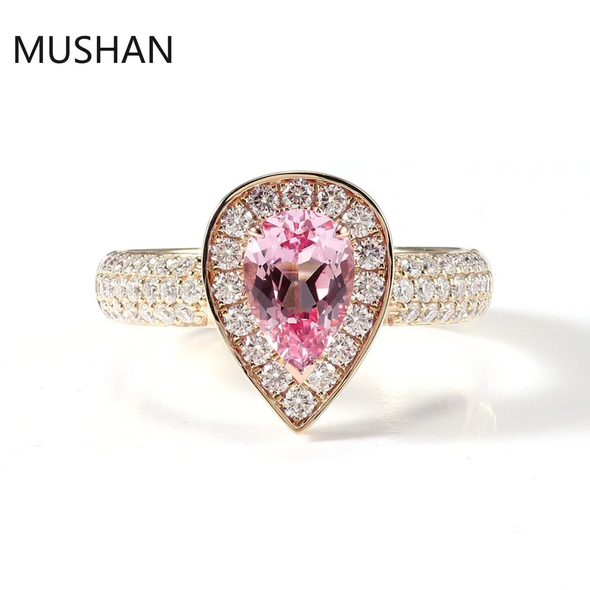 MUSHAN Luxury Custom 14K 18K Gold Rings Band Jewelry With Moissanite Diamond Lab Grown Gemstones Diamond Wedding Ring For Women