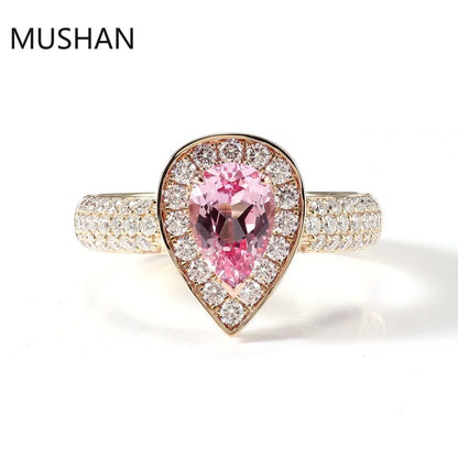 MUSHAN Luxury Custom 14K 18K Gold Rings Band Jewelry With Moissanite Diamond Lab Grown Gemstones Diamond Wedding Ring For Women