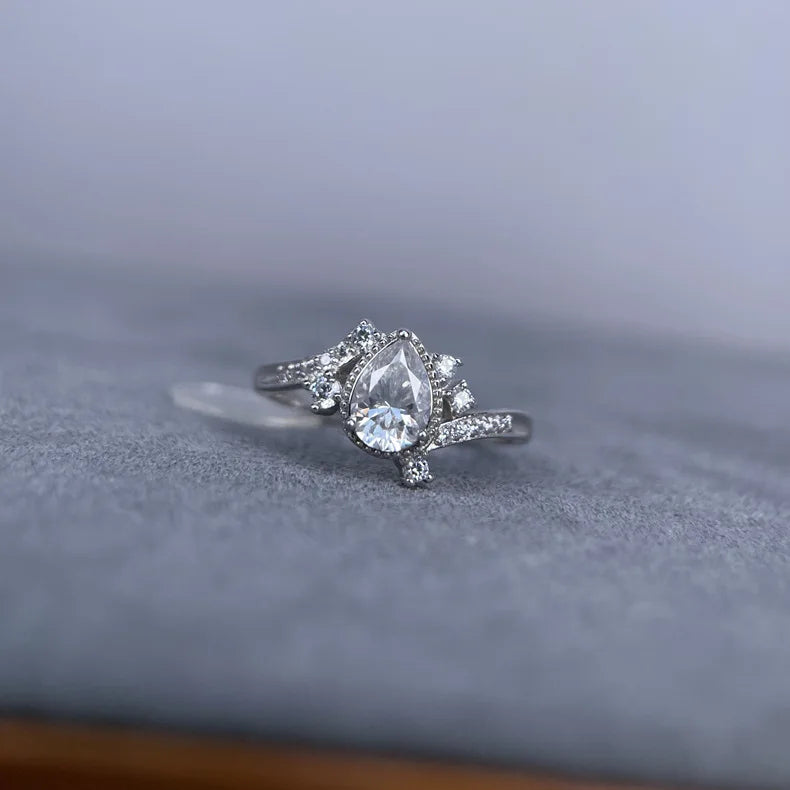 Anillo de plata de ley 925 de la marca MuShan, anillo artesanal con moissanita VVS para pareja, chapado en oro auténtico de 18K, joyería con patente MST