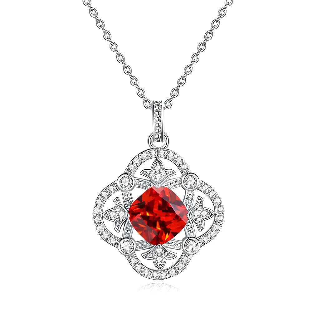 MuShan Jewelry 925 Sterling Silver Necklace Pendant Chain HCD Diamonds Elegant Style Statement Jewelry Women Necklaces Jewelry