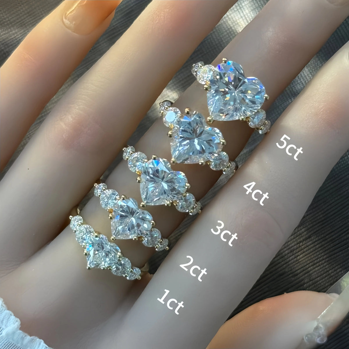 MuShan Luxury Jewelry 925 Sterling Silver Ring VVS Moissanite Present Ring for Bride 18K Gold Plated MST Patent Jewellery