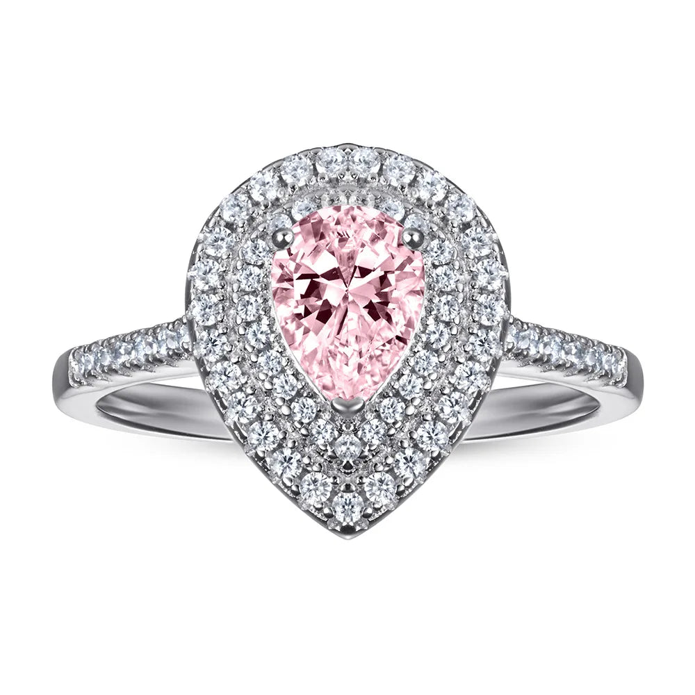 MuShan Jewelry 925 Sterling Silver Rings Bands Engagement Ring 7A Cubic Zirconia  Women Valentine Delicate  Women Gift