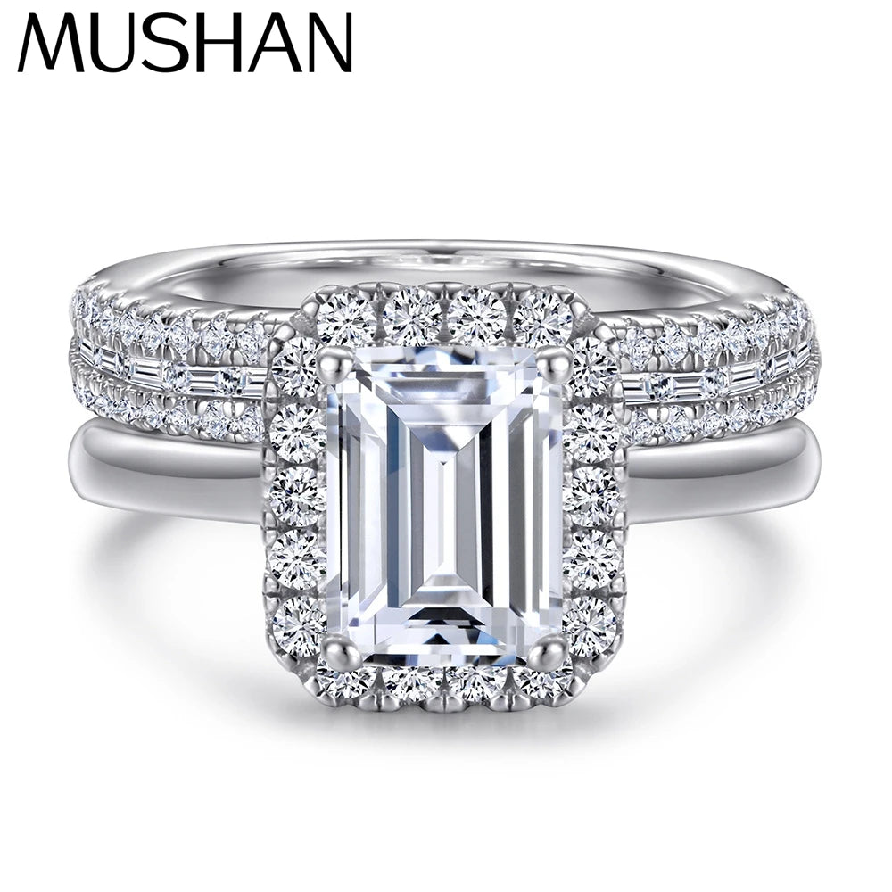 MuShan Designer Jewelry 925 Sterling Silver Ring Zircon 7A Oval Evening for Girls 18K Rose Gold Plated Fine Jewelry Rings