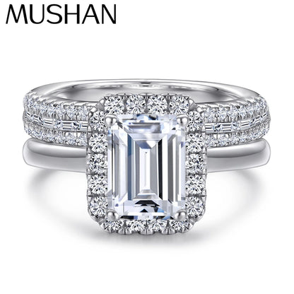 MuShan Designer Jewelry 925 Sterling Silver Ring Zircon 7A Oval Evening for Girls 18K Rose Gold Plated Fine Jewelry Rings
