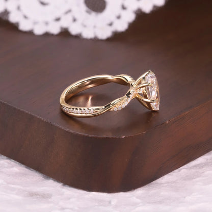 MuShan Designer Jewelry 925 Sterling Silver Ring Moissanite Promise Ring Women 18K Real Gold Plated MST Patent Fine Rings